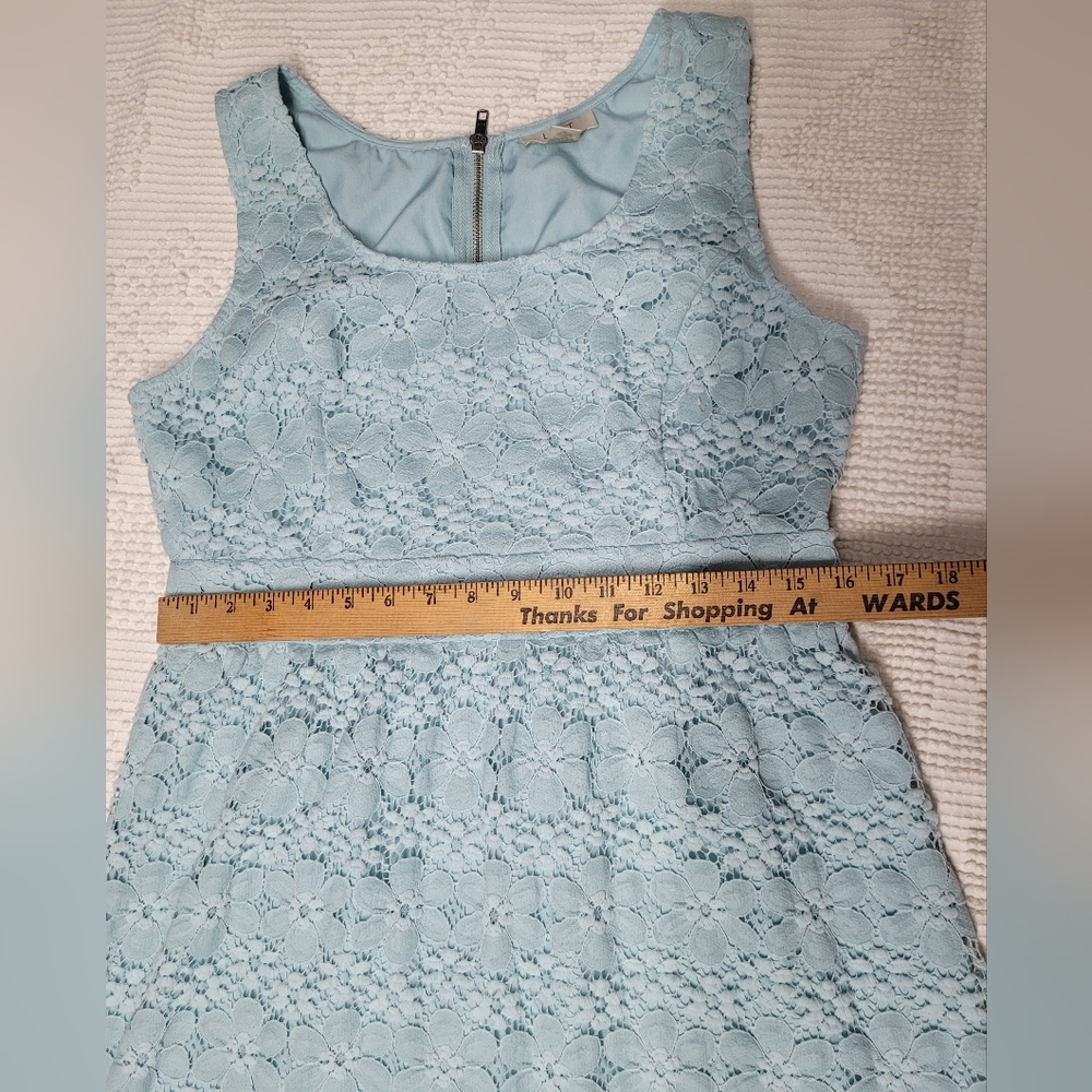 Ann Taylor Loft Blue Lace Mini Dress, Size 8 - Picture 7 of 9